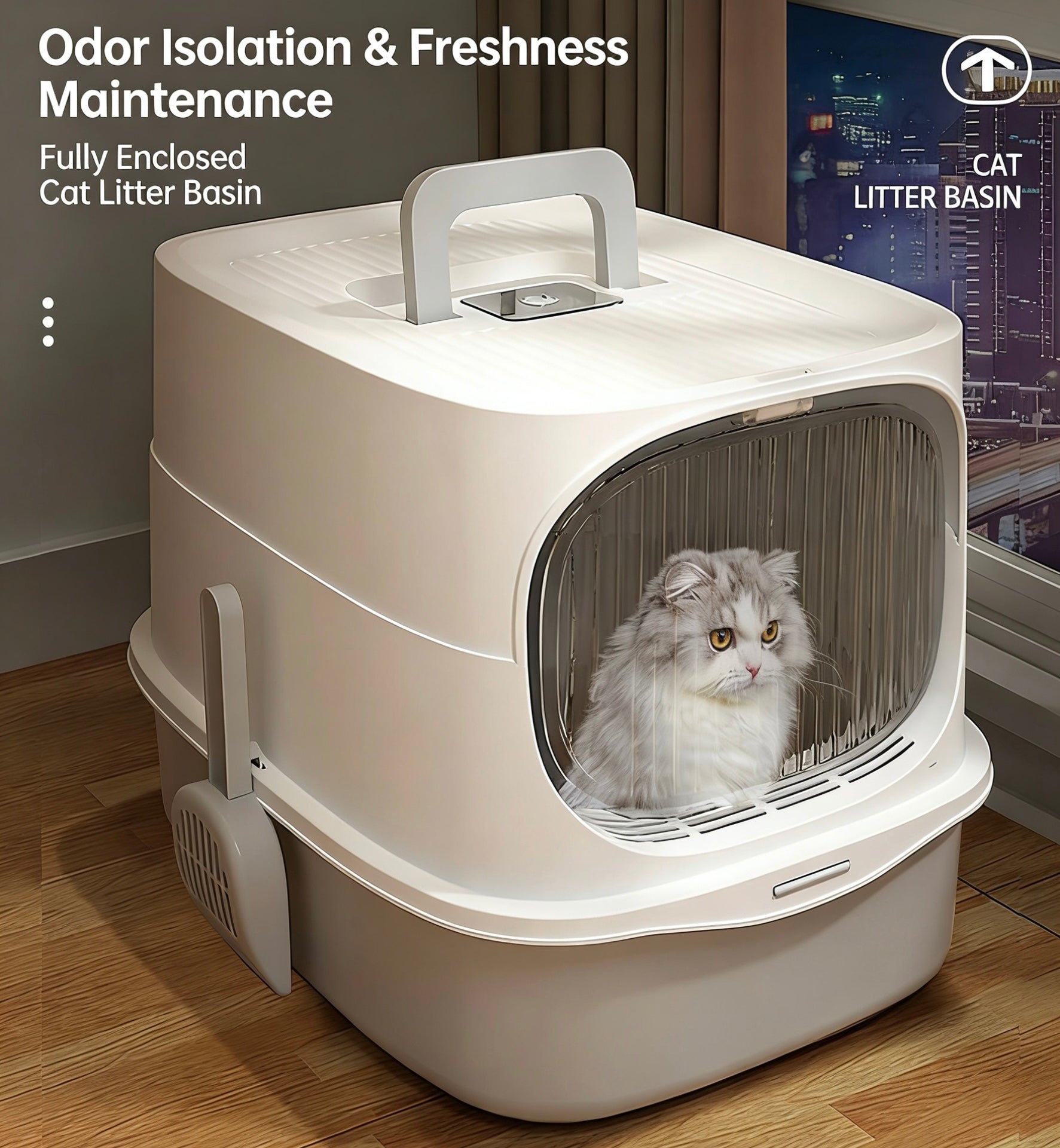 Product Name: Enclosed Odor-Lock Cat Litter Box (4 Color Options)