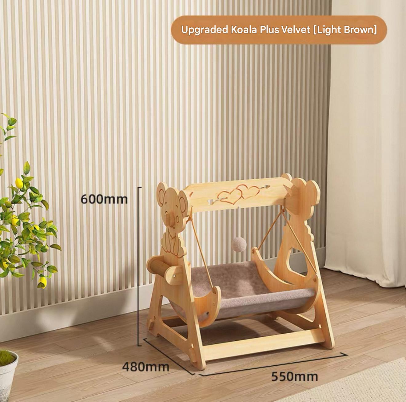 Product Name: Upgraded Koala Wooden Pet Swing Bed (3 Color Options)