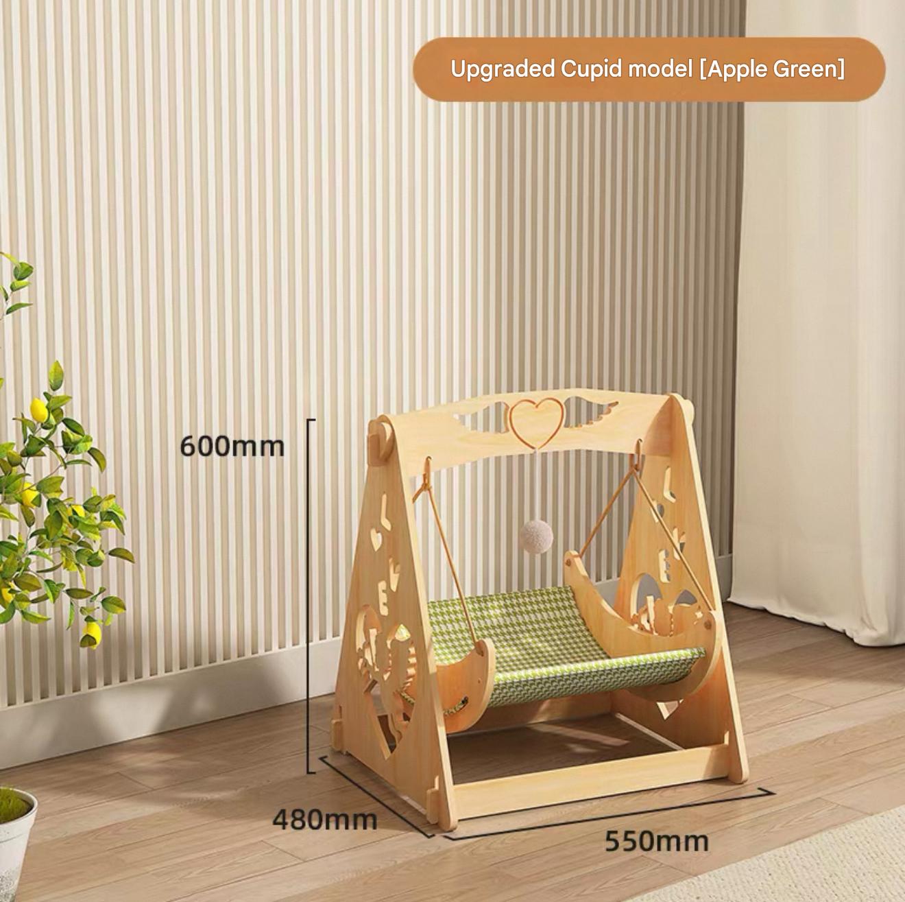 Product Name: Upgraded Cupid Wooden Pet Swing Bed (3 Color Options)
