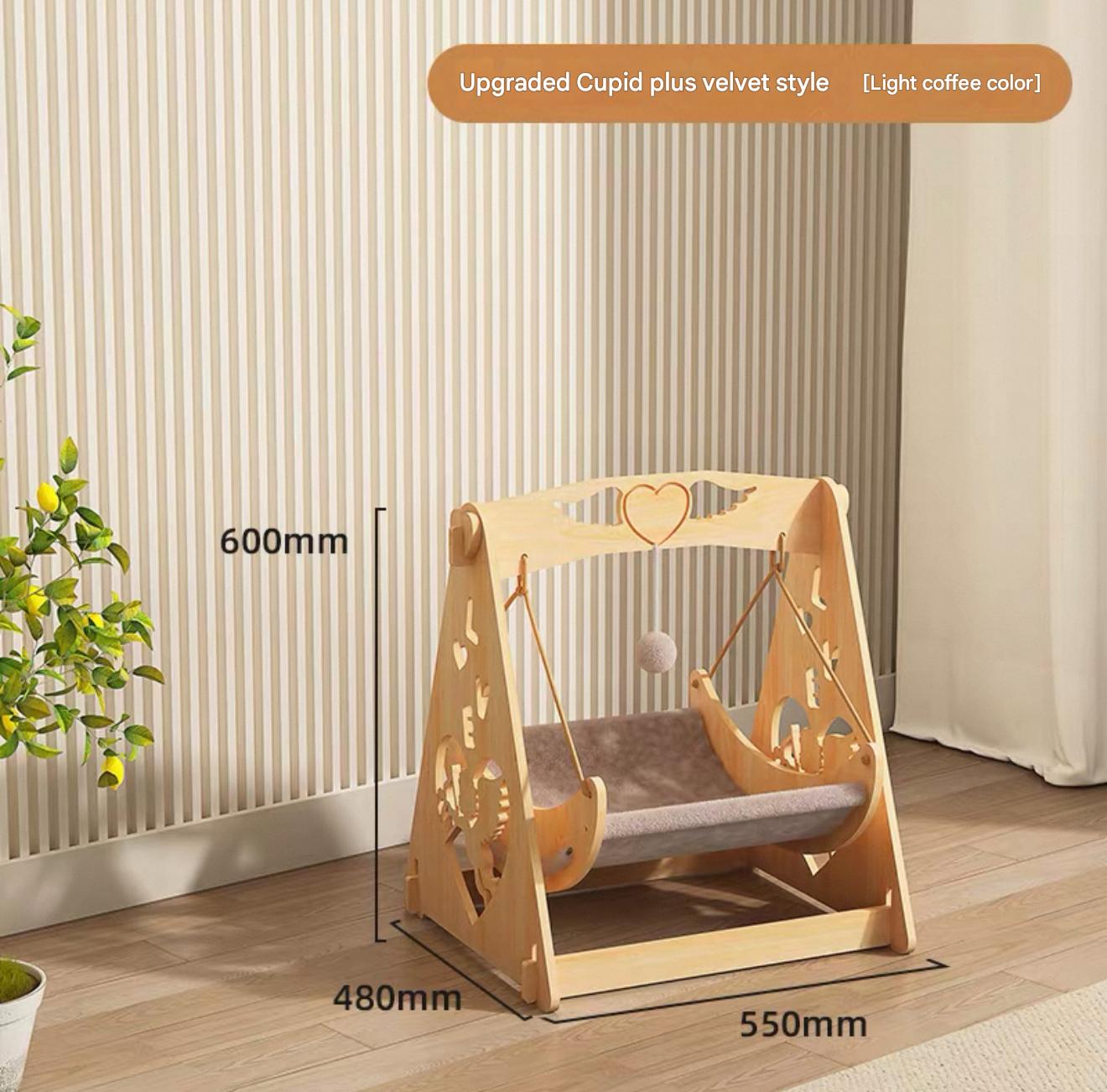 Product Name: Upgraded Cupid Wooden Pet Swing Bed (3 Color Options)