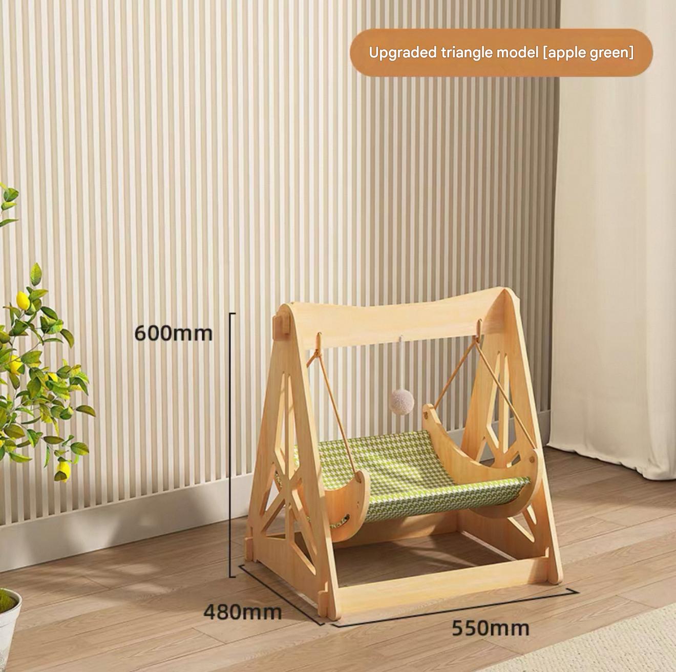 Product Name: Upgraded Triangle Wooden Pet Swing Bed (3 Color Options)