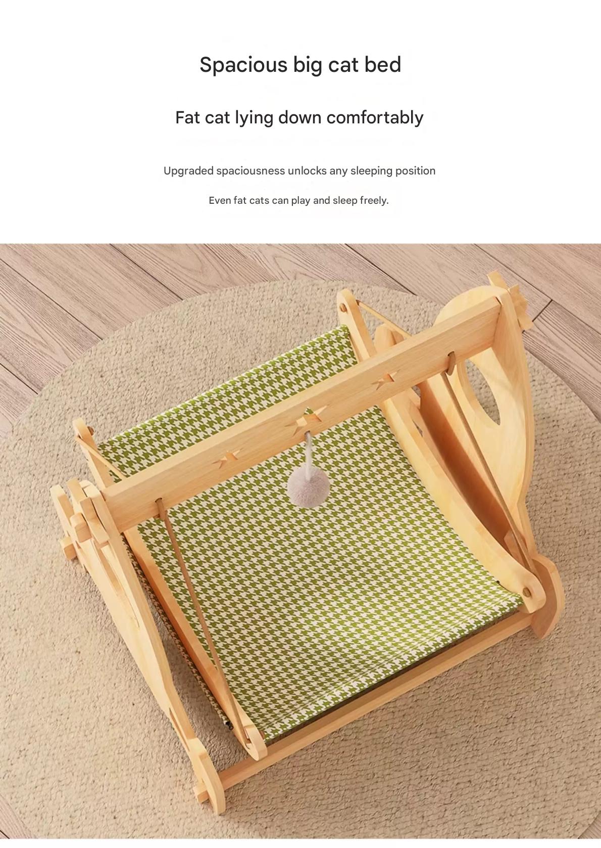 Product Name: Upgraded Rocket Wooden Pet Swing Bed (3 Color Options)